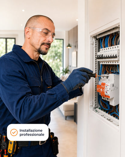 Andrea L'Elettricista installa un GEWISS ReStart PRO nel quadro elettrico