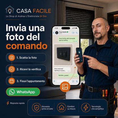 Procedura di verifica via WhatsApp prima dell'installazione delle tapparelle smart